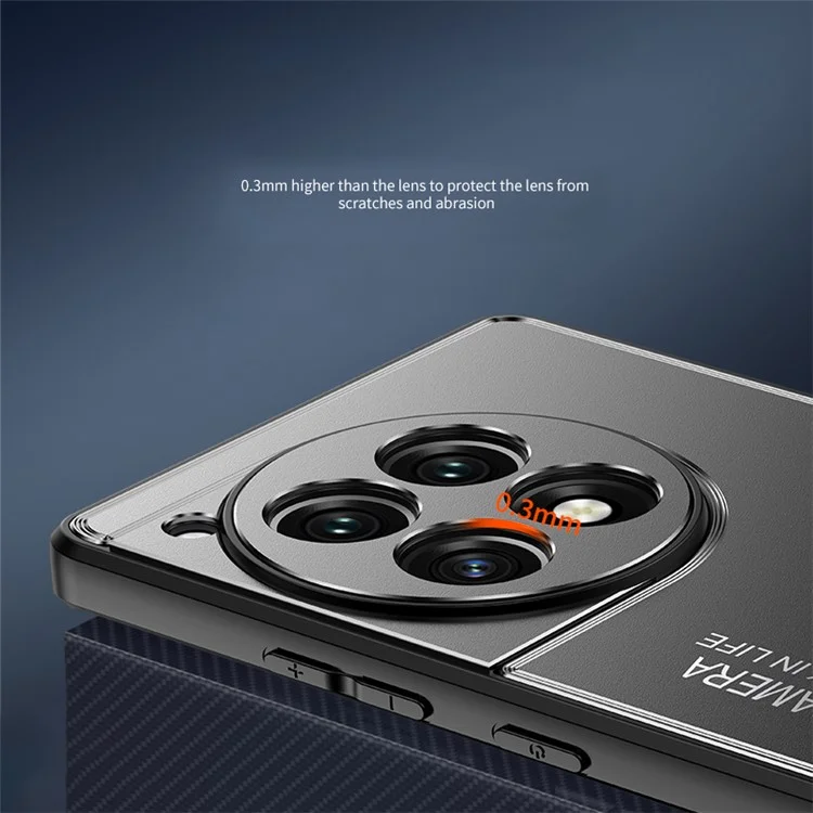 For OnePlus Ace 3 5G / 12R 5G Phone Case TPU+Aluminium Alloy Heat Dissipation Back Shell - Black
