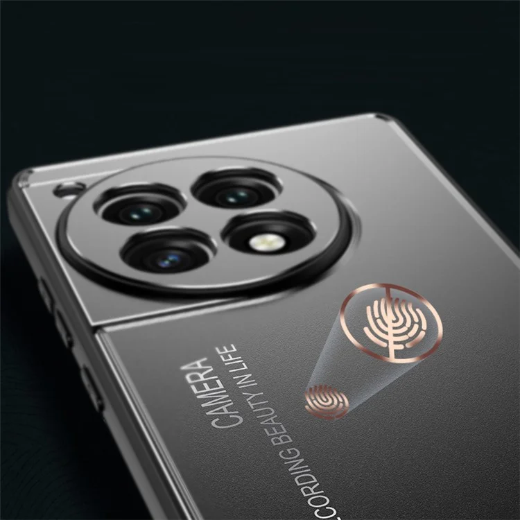 For OnePlus Ace 3 5G / 12R 5G Phone Case TPU+Aluminium Alloy Heat Dissipation Back Shell - Black