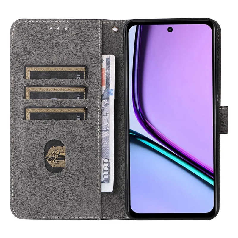 For Realme C67 4G / 12 Lite 4G Case Wallet Stand RFID Blocking PU Leather Phone Cover - Blue