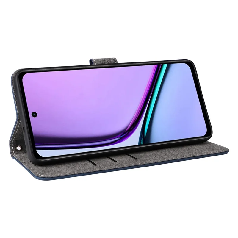 For Realme C67 4G / 12 Lite 4G Case Wallet Stand RFID Blocking PU Leather Phone Cover - Blue