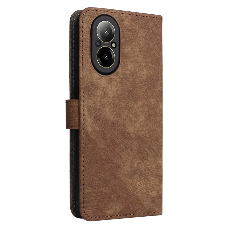 For Realme C67 4G / 12 Lite 4G Case Wallet Stand RFID Blocking PU Leather Phone Cover - Brown