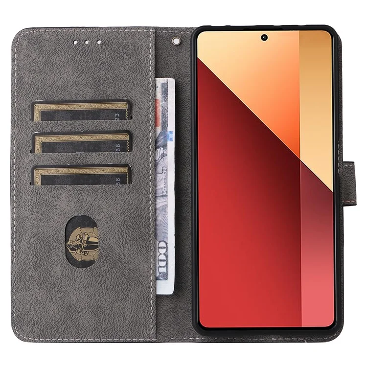 Pour Xiaomi Redmi Note 13 Pro 4G / Poco M6 Pro 4G Étui avec sangle RFID Blocking PU Leather Cover Stand - Noir