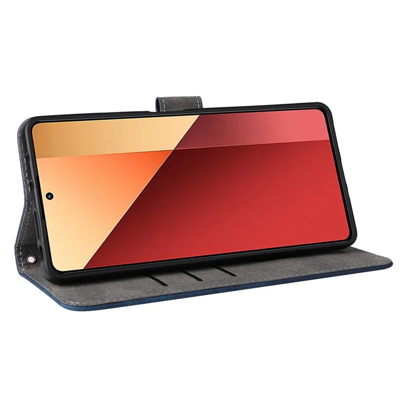 For Xiaomi Redmi Note 13 Pro 4G / Poco M6 Pro 4G / Note 14S 4G Case with Strap RFID Blocking PU Leather Cover Stand - Blue