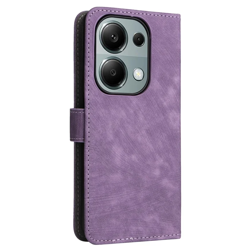 For Xiaomi Redmi Note 13 Pro 4G / Poco M6 Pro 4G / Note 14S 4G Case with Strap RFID Blocking PU Leather Cover Stand - Purple