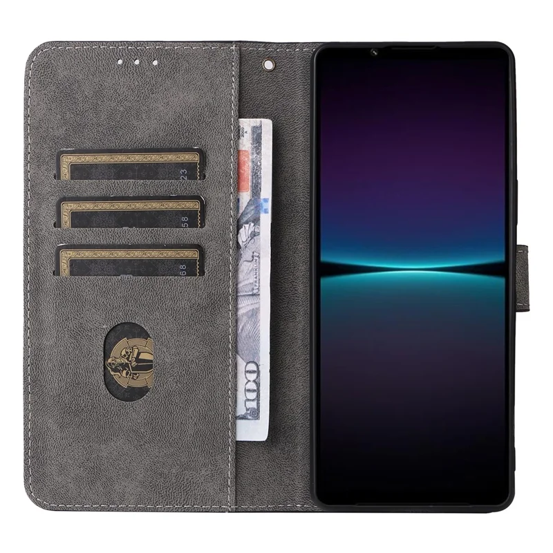 For Sony Xperia 1 IV 5G Wallet Case RFID Blocking PU Leather Cover Stand with Strap - Brown
