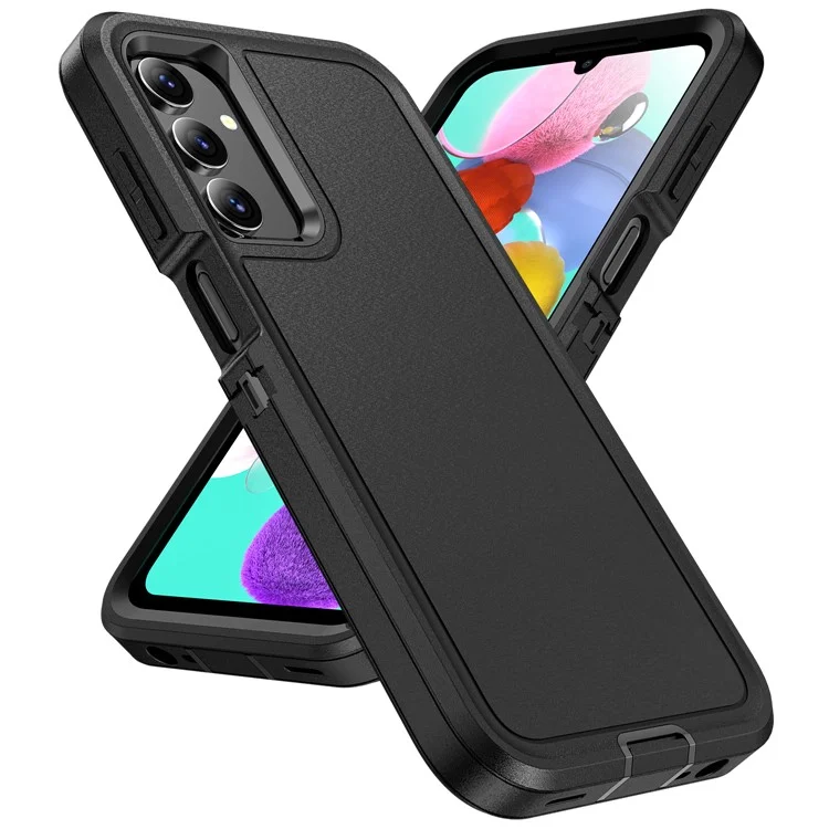 For Samsung Galaxy A15 4G Shockproof Case PC+TPU+PC Phone Back Cover - Black