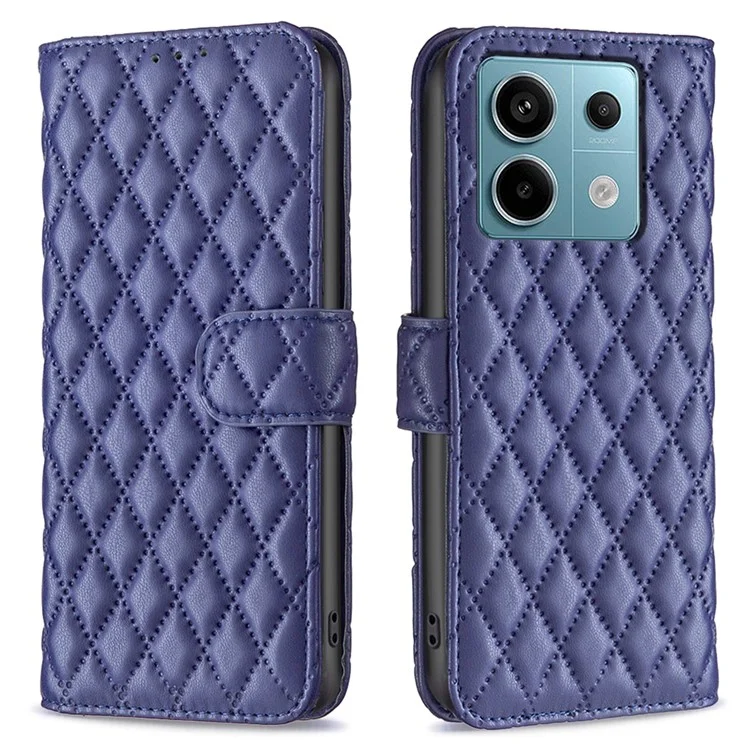 BINFEN COLOR BF Style-14 Para Xiaomi Redmi Note 13 Pro 4G / Poco M6 Pro 4G Capa Magnética Protect Leather Phone Cover - Azul