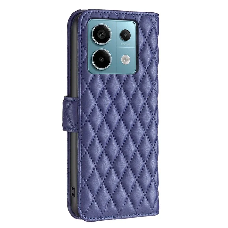 BINFEN COLOR BF Style-14 Para Xiaomi Redmi Note 13 Pro 4G / Poco M6 Pro 4G Capa Magnética Protect Leather Phone Cover - Azul