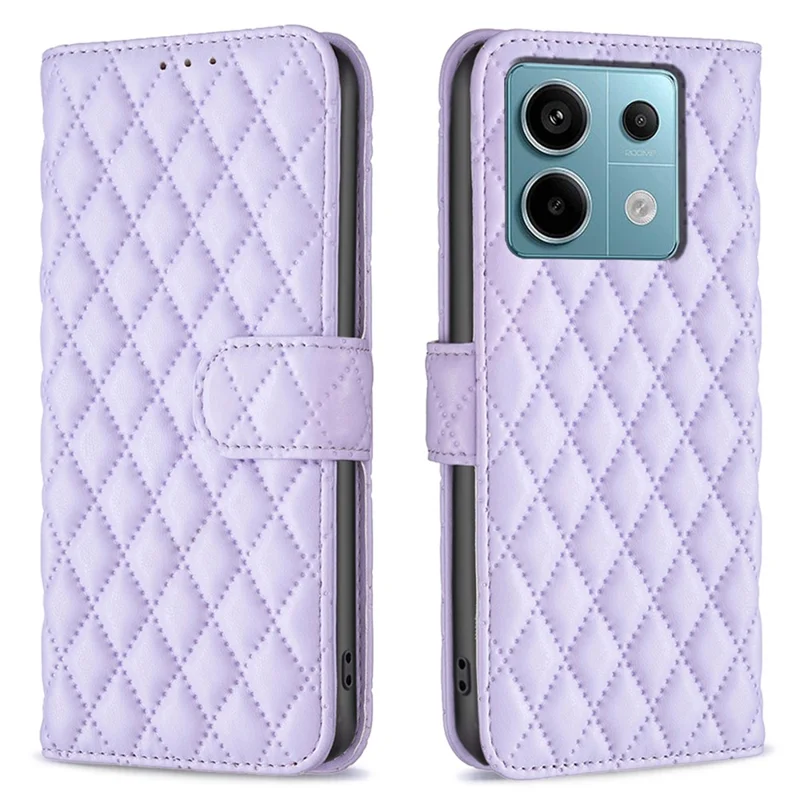 BINFEN COLOR BF Style-14 til Xiaomi Redmi Note 13 Pro 4G / Poco M6 Pro 4G Tilkobling Magnetisk Beskyttende Læder Telefonbeskyttelsesdæksel - Lilla