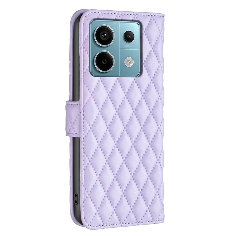 BINFEN COLOR BF Style-14 til Xiaomi Redmi Note 13 Pro 4G / Poco M6 Pro 4G Tilkobling Magnetisk Beskyttende Læder Telefonbeskyttelsesdæksel - Lilla