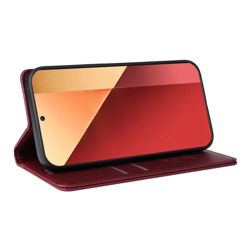 YIKATU YK-001 For Xiaomi Redmi Note 13 Pro 4G / Note 14S 4G / Poco M6 Pro 4G Case Magnetic Absorption PU Leather Cover - Wine Red