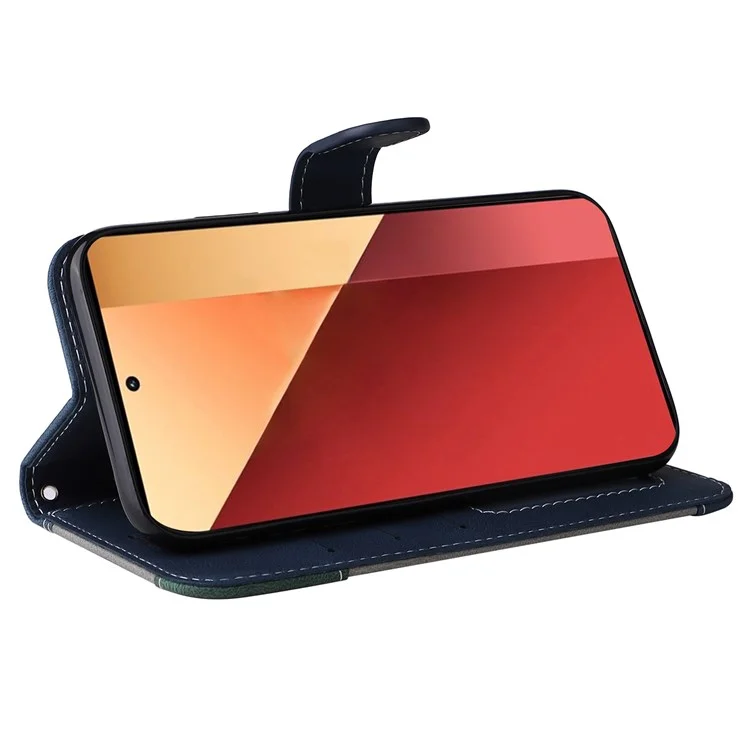 Para el caso del teléfono Xiaomi Redmi Note 13 Pro 4G / Poco M6 Pro 4G - Estuche de tres colores con soporte - Negro