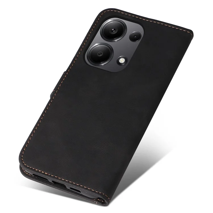 Para el caso del teléfono Xiaomi Redmi Note 13 Pro 4G / Poco M6 Pro 4G - Estuche de tres colores con soporte - Negro