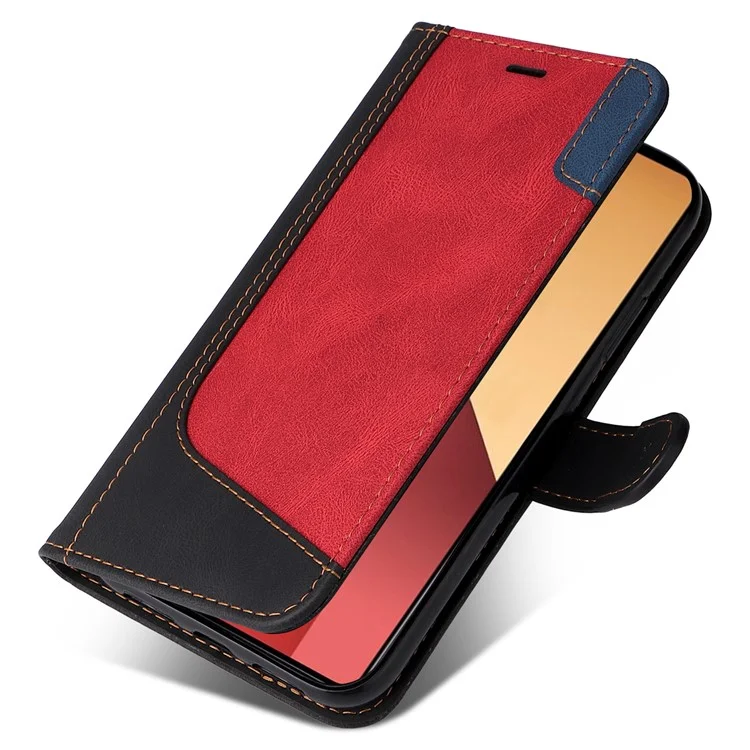 Para el caso del teléfono Xiaomi Redmi Note 13 Pro 4G / Poco M6 Pro 4G - Estuche de tres colores con soporte - Negro