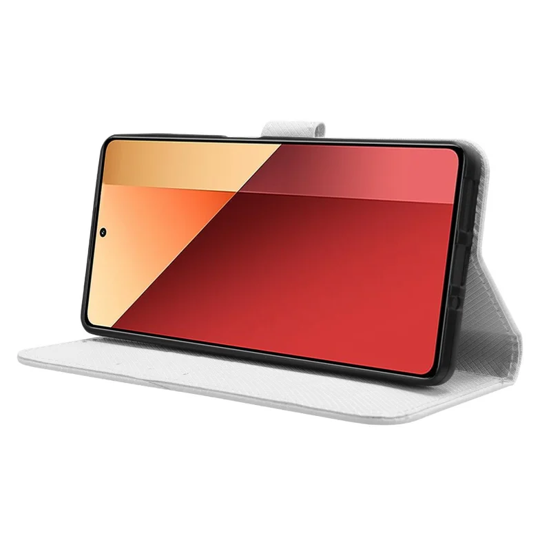 For Xiaomi Redmi Note 13 Pro 4G / Poco M6 Pro 4G / Note 14S 4G Leather Case Diamond Texture Flip Protective Phone Cover - White