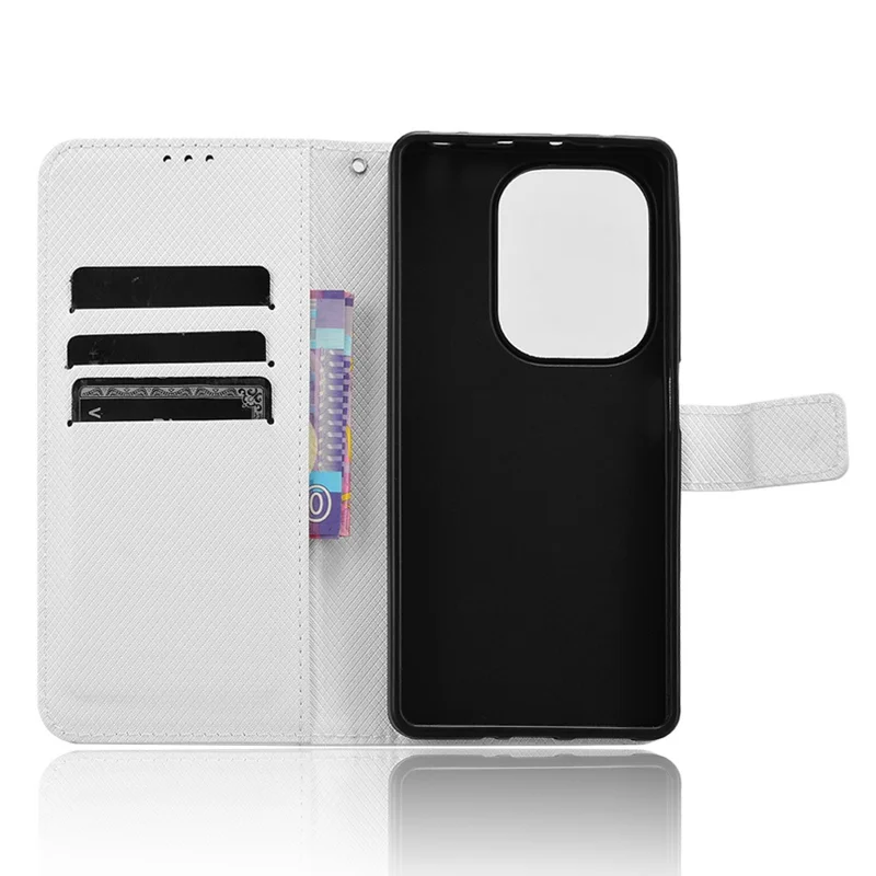 For Xiaomi Redmi Note 13 Pro 4G / Poco M6 Pro 4G / Note 14S 4G Leather Case Diamond Texture Flip Protective Phone Cover - White
