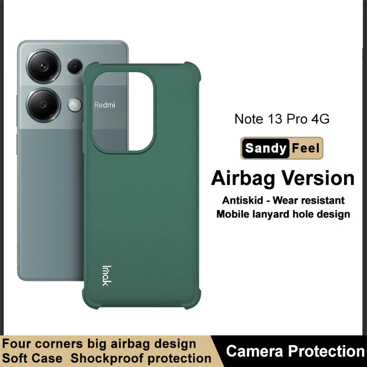 IMAK For Xiaomi Redmi Note 13 Pro 4G / Poco M6 Pro 4G Case Matte TPU Phone Cover Corners Fall Protection - Green