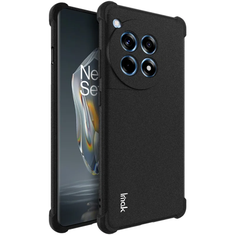 IMAK For OnePlus Ace 3 5G  /  12R 5G Case TPU Matte Anti-fingerprint Phone Back Cover - Black