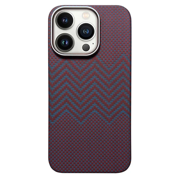 Per iPhone 15 Pro Custodia compatibile con MagSafe Fibra aramidica resistente alle fiamme Custodia per telefono - Texture M-Wave / Rosso