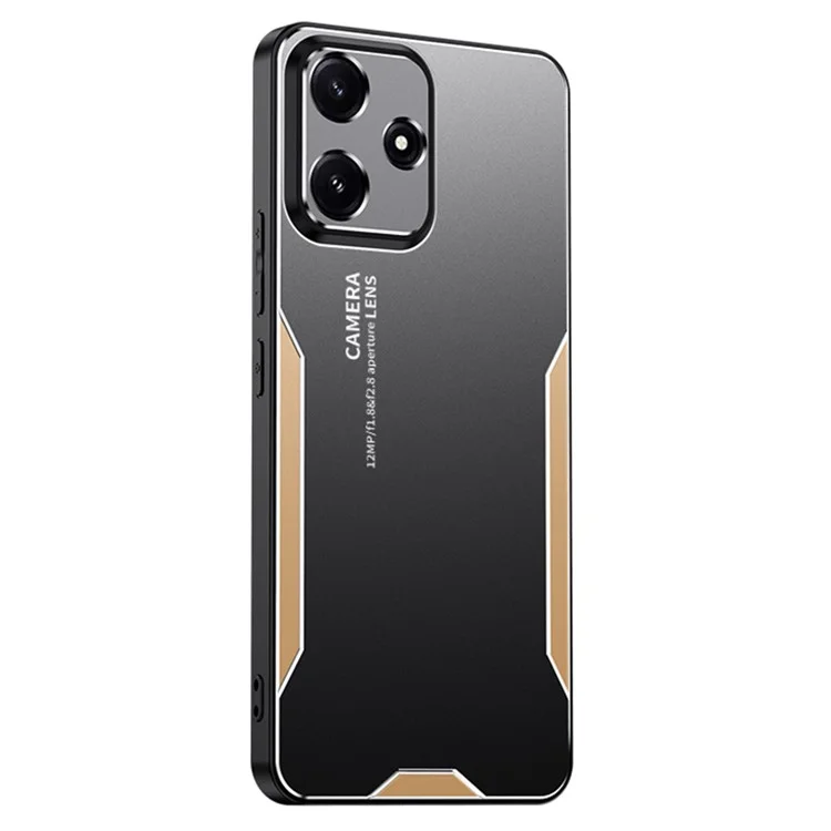 Pour Xiaomi Redmi Note 12R 5G Etui de protection en métal de qualité militaire Coque arrière - Or