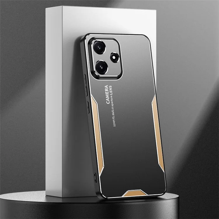 Pour Xiaomi Redmi Note 12R 5G Etui de protection en métal de qualité militaire Coque arrière - Or