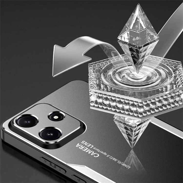 Pour Xiaomi Redmi Note 12R 5G Etui de protection en métal de qualité militaire Coque arrière - Or