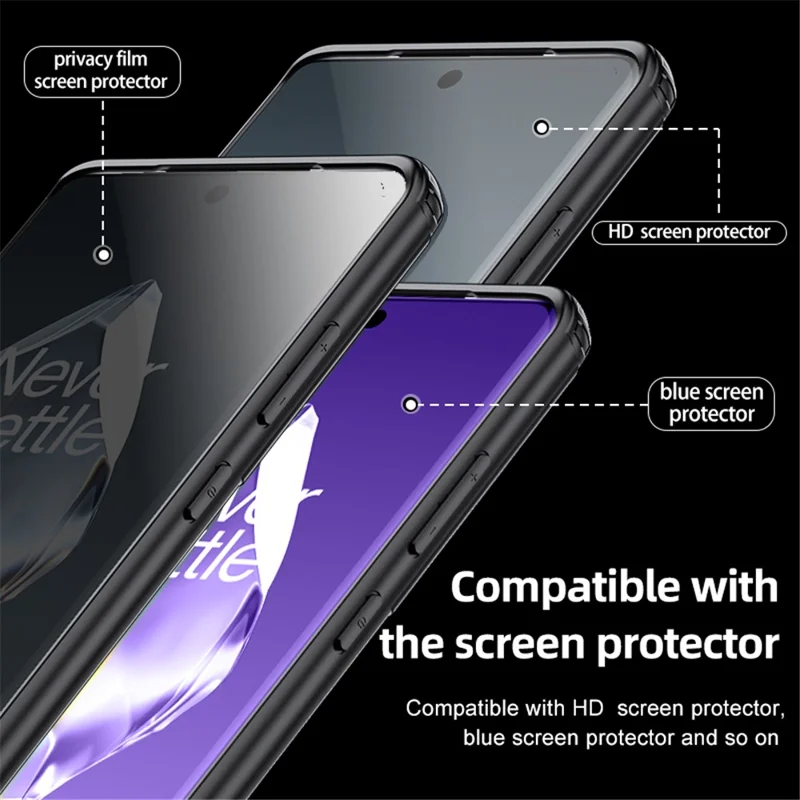 For OnePlus Ace 3 5G /  12R 5G Clear Phone Case PC+TPU Mobile Phone Back Cover -- Black