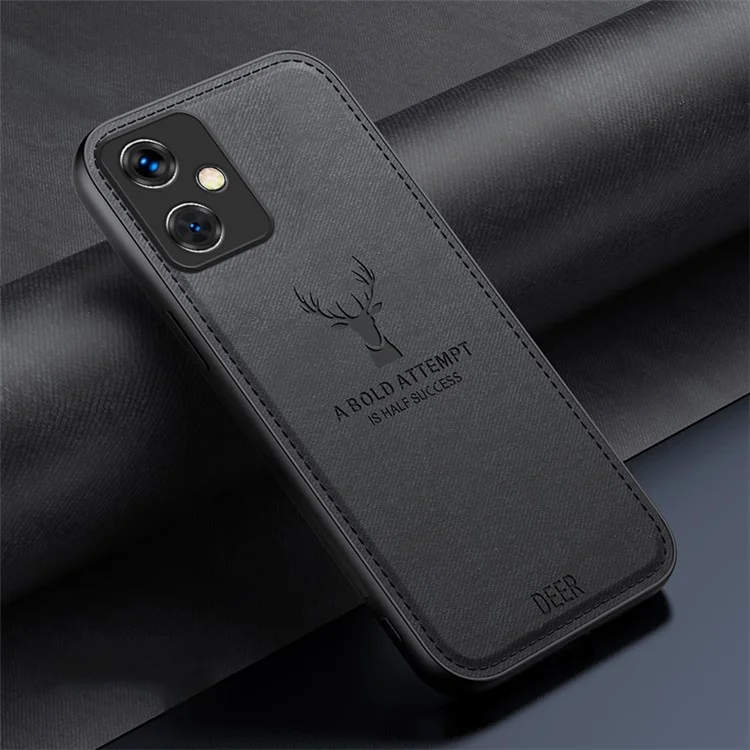 Für Xiaomi Redmi 13C 5G / 13R 5G / Poco M6 5G Rückenschale Hirschmuster TPU+PC+PU Stoßfestes Telefongehäuse - Schwarz