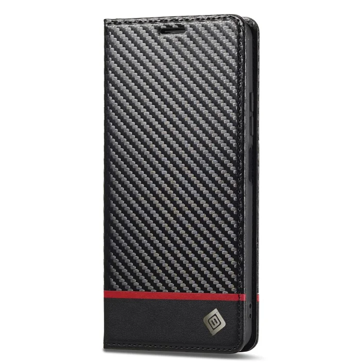 LC.IMEEKE For Xiaomi Redmi Note 13 Pro 4G / Poco M6 Pro 4G Carbon Fiber Texture Case Magnetic Closure Phone Cover - Horizontal Stripe