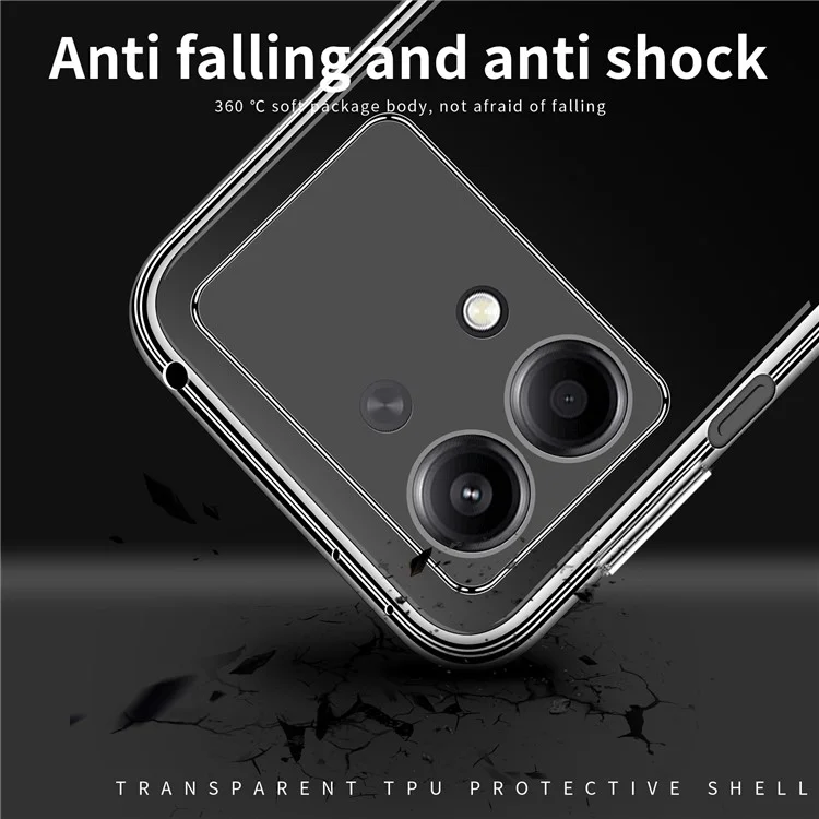 MOFI Für Xiaomi Redmi Note 13R Pro 5G TPU-Hülle, schlanke Passform, transparente Handyhülle