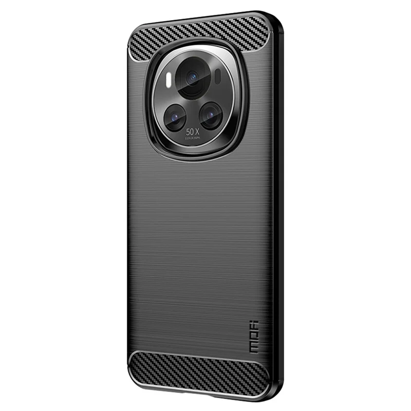 MOFI JK TPU Série-1 Pour Honor Magic6 5G Étui Texture Fibre de Carbone TPU Housse Arrière Souple - Noir