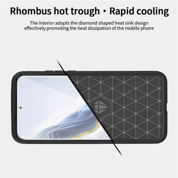 MOFI JK TPU Série-1 Pour Honor Magic6 5G Étui Texture Fibre de Carbone TPU Housse Arrière Souple - Noir