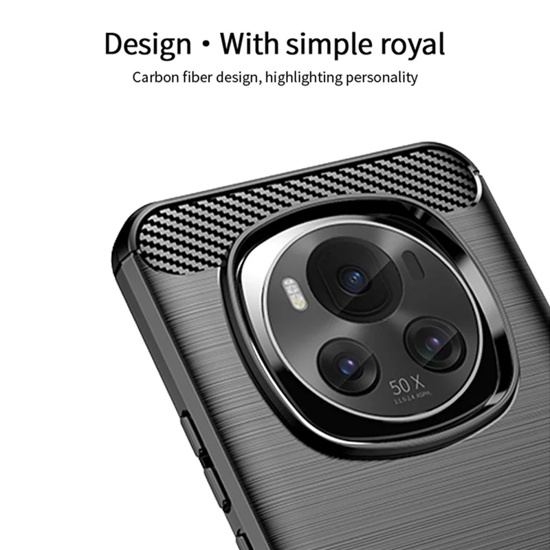 MOFI JK TPU Series-1 For Honor Magic6 5G Case Carbon Fiber Texture TPU Soft Back Cover - Blue