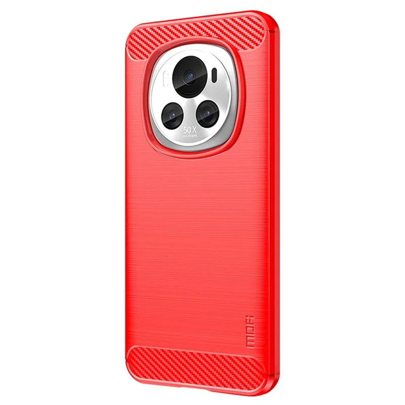 MOFI JK TPU Series-1 For Honor Magic6 5G Case Carbon Fiber Texture TPU Soft Back Cover - Red