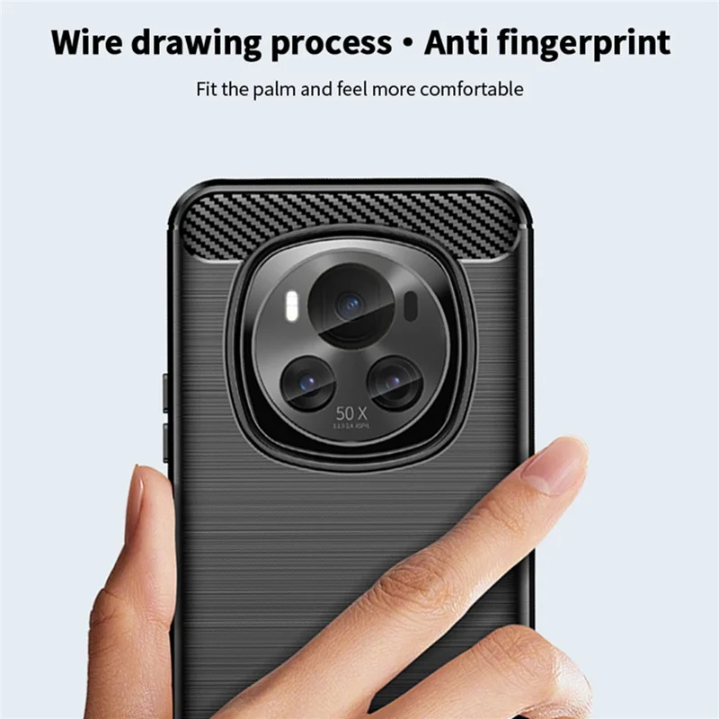 MOFI JK TPU Series-1 For Honor Magic6 5G Case Carbon Fiber Texture TPU Soft Back Cover - Red