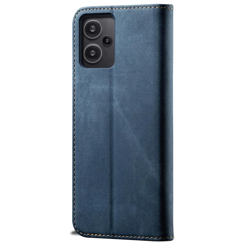 For Xiaomi Redmi Note 13 Pro+ 5G Phone Case Jeans Cloth Texture Leather Cover - Blue