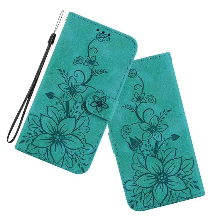 Custodia in pelle per Xiaomi 14, cover per telefono con motivo floreale - Verde