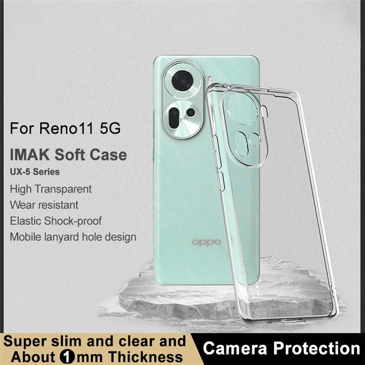 IMAK UX-5 Série para Oppo Reno11 5G (Global) Capa Slim TPU Capa de Telefone Alta Transparência 