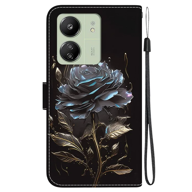 Para Xiaomi Redmi 13C 4G / 13C 5G / Poco C65 4G / Poco M6 5G / 13R 5G Funda para teléfono de piel sintética de cuero - Negro Rosa