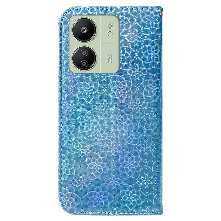 Para Xiaomi Redmi 13C 4G / 13C 5G / Poco C65 4G / Poco M6 5G / 13R 5G Estuche Sólido Color Flores Deslumbrantes Cubierta del Teléfono - Azul