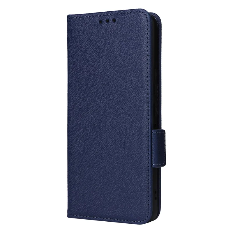 For Asus ROG Phone 8 5G / ROG Phone 8 Pro 5G Case with Wrist Strap Litchi Texture PU Leather Wallet Phone Cover - Dark Blue