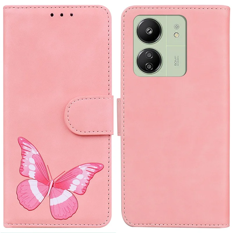 For Xiaomi Redmi 13C 4G / 13C 5G / Poco C65 4G / Poco M6 5G / 13R 5G Case Wallet Leather Phone Cover - Pink