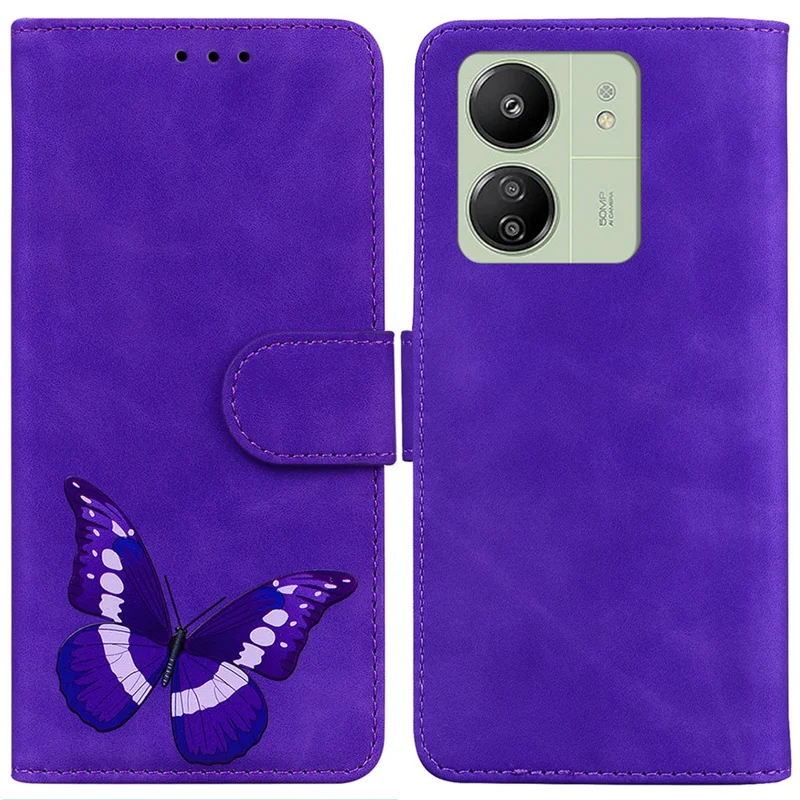 For Xiaomi Redmi 13C 4G / 13C 5G / Poco C65 4G / Poco M6 5G / 13R 5G Case Wallet Leather Phone Cover - Purple