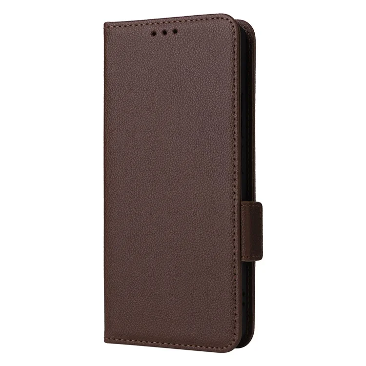 Para Xiaomi Redmi Note 13 4G Funda de Teléfono a Prueba de Golpes de Cuero PU Flip Cover - Marrón