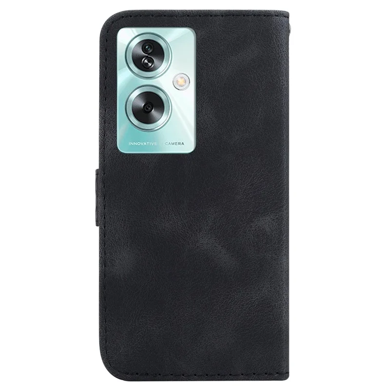For Oppo A79 5G / A2 5G Case PU Leather Wallet Stand Imprinted Phone Protection Cover - Black
