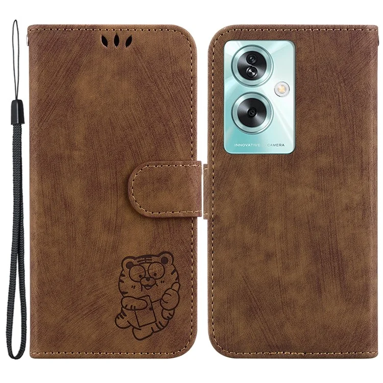 Per Oppo A79 5G / A2 5G Custodia Wallet in Pelle PU Flip Cover per Telefono con Supporto - Marrone
