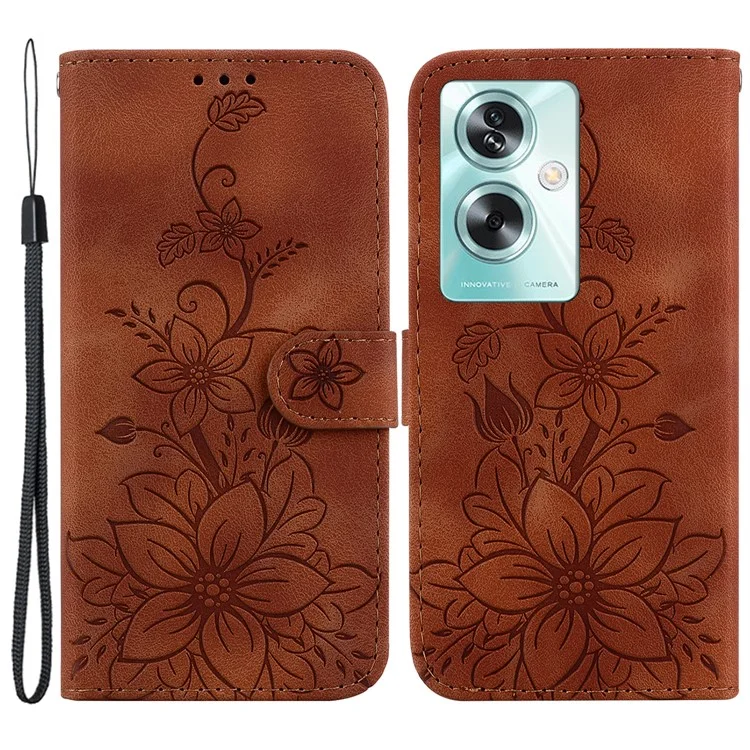 For Oppo A79 5G / A2 5G Case PU Leather Wallet Stand Flip Phone Cover - Brown