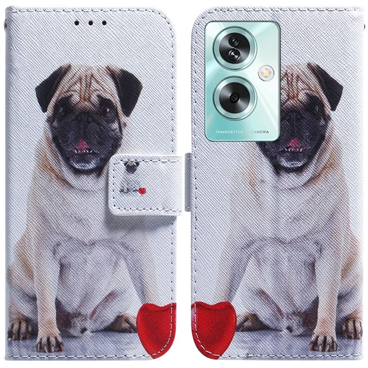 For Oppo A79 5G / A2 5G Wallet Phone Case Pattern Print Leather Cover - Dog