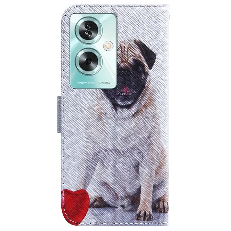 For Oppo A79 5G / A2 5G Wallet Phone Case Pattern Print Leather Cover - Dog