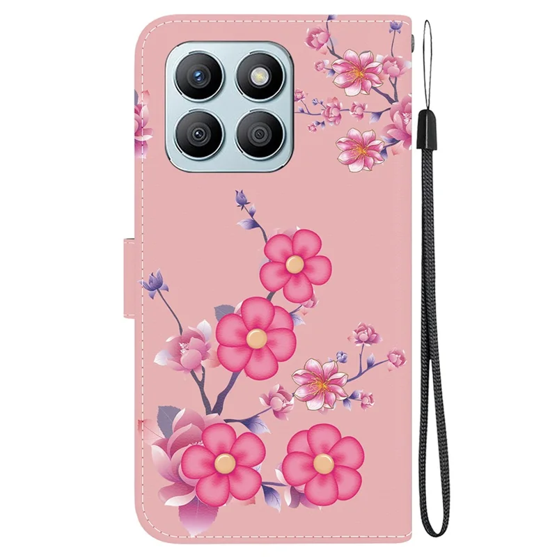 Til Honor X8b 4G telefonbeskytter med printet walletlæderdæksel - Sakura